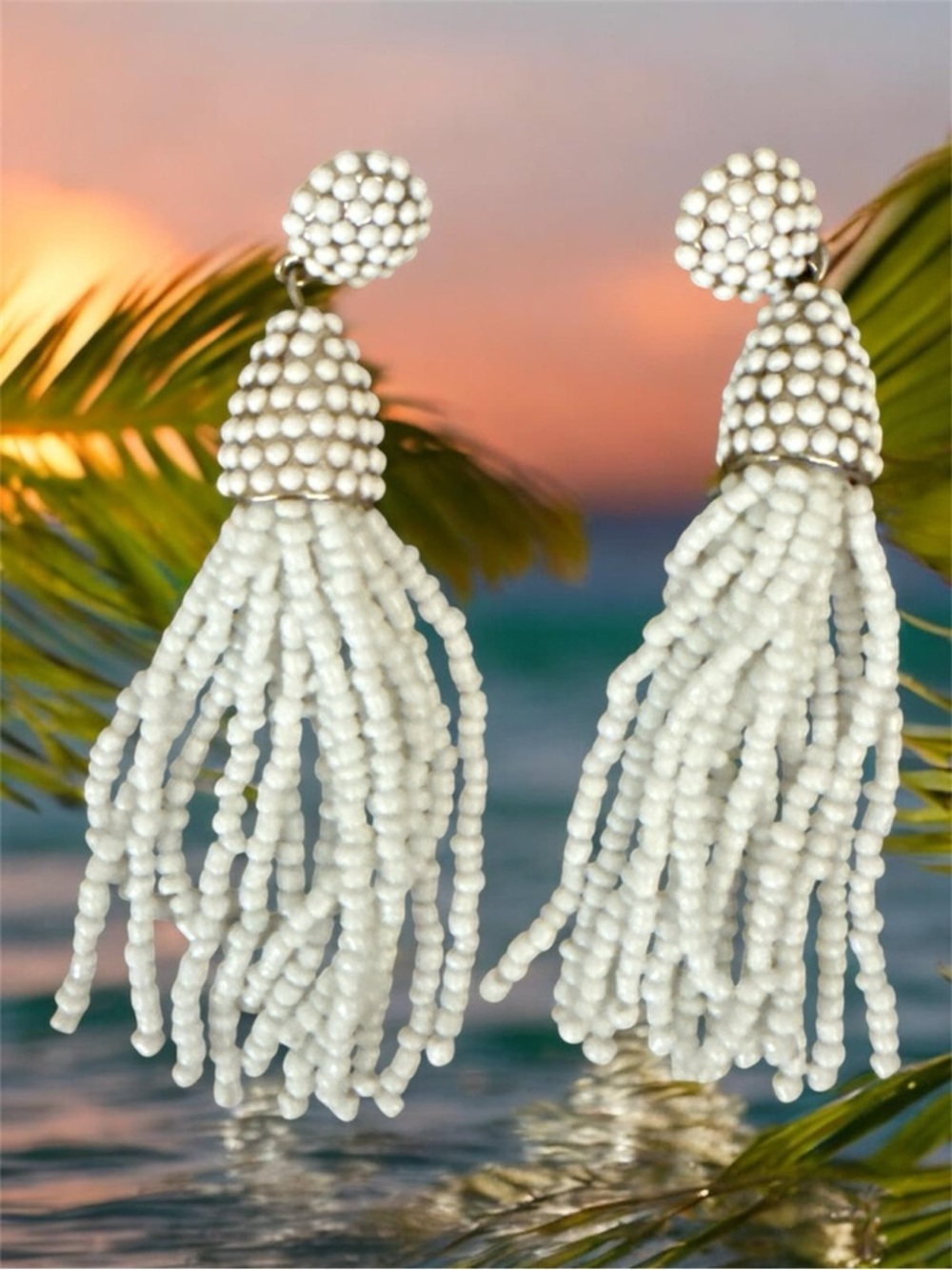 ⚡️White•Beaded•Tassel Earrings - Women Jewelry